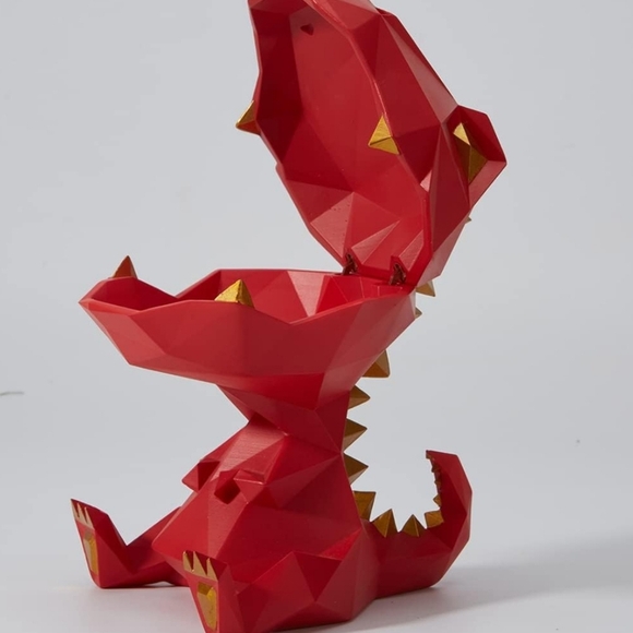 Red Geometric Dinosaur Key Holder - Picture 7 of 7
